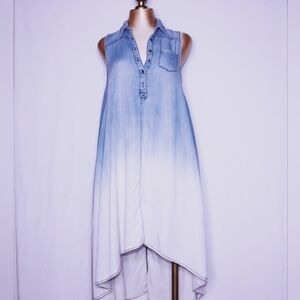 Chelsea and Theodore Denim High Low flowy dress Size Small
